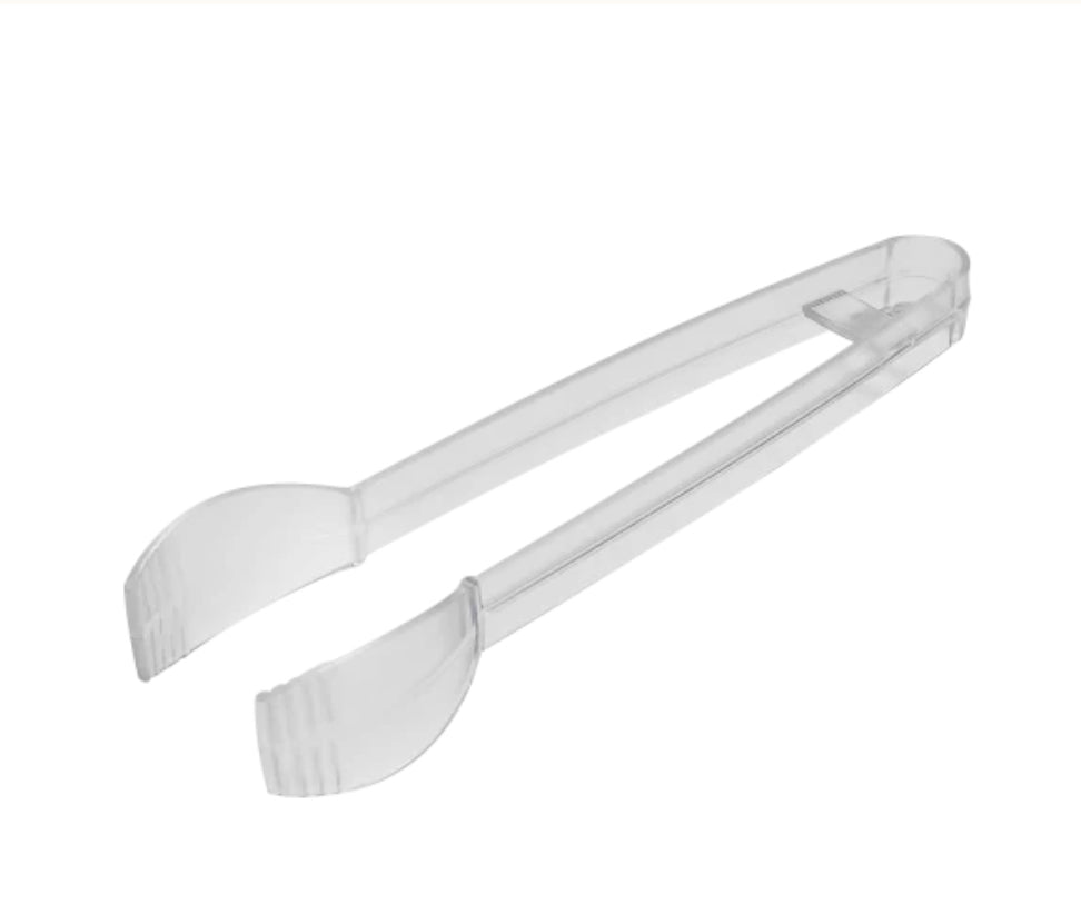Tongs, 7", Heavy PS, Clear, Ind Wrapped - 48 pcs