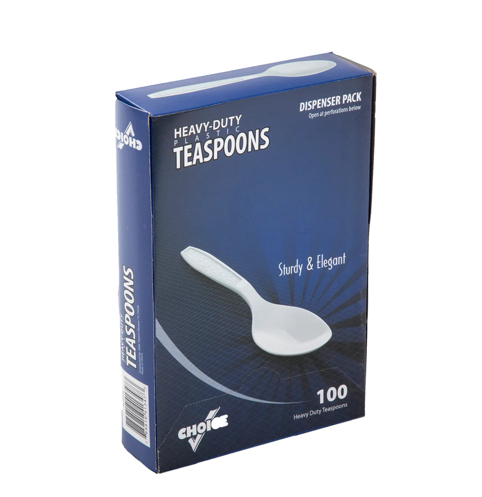 Teaspoon,  Heavy Weight, White, PS, Retail Boxed - 10/100 Pack