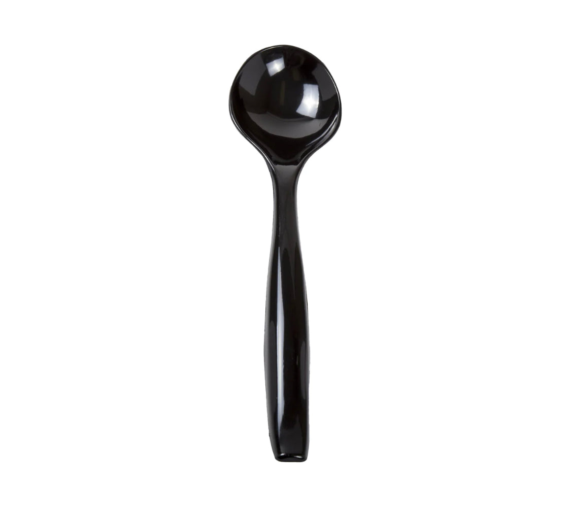 Serving Spoons, 10", Black PS, Ind Wrapped - 144 pcs