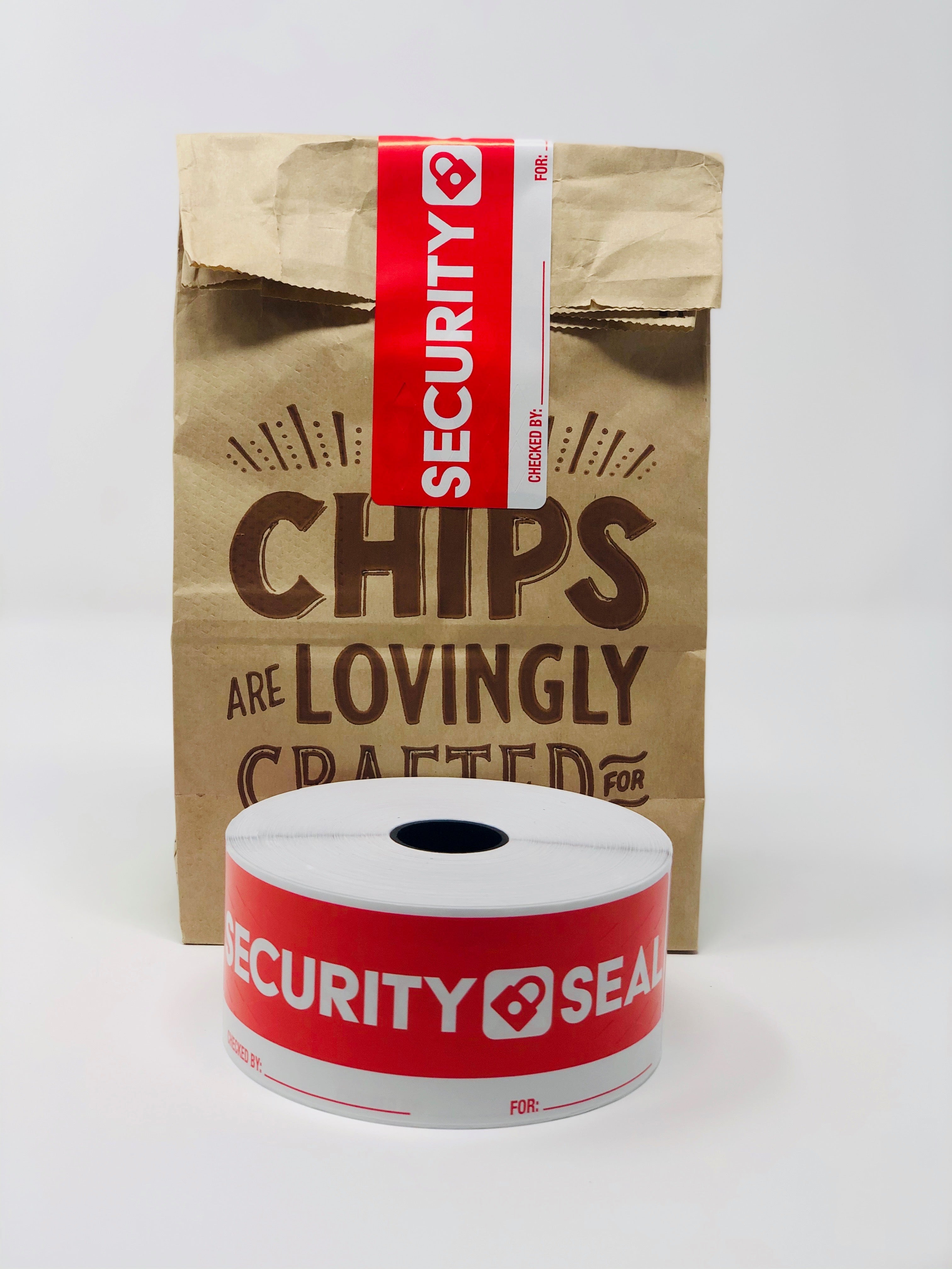 Security Seal, Tamper Resistant, 2" x 6", Rolls of 500 Labels - 2 Rolls Per Case